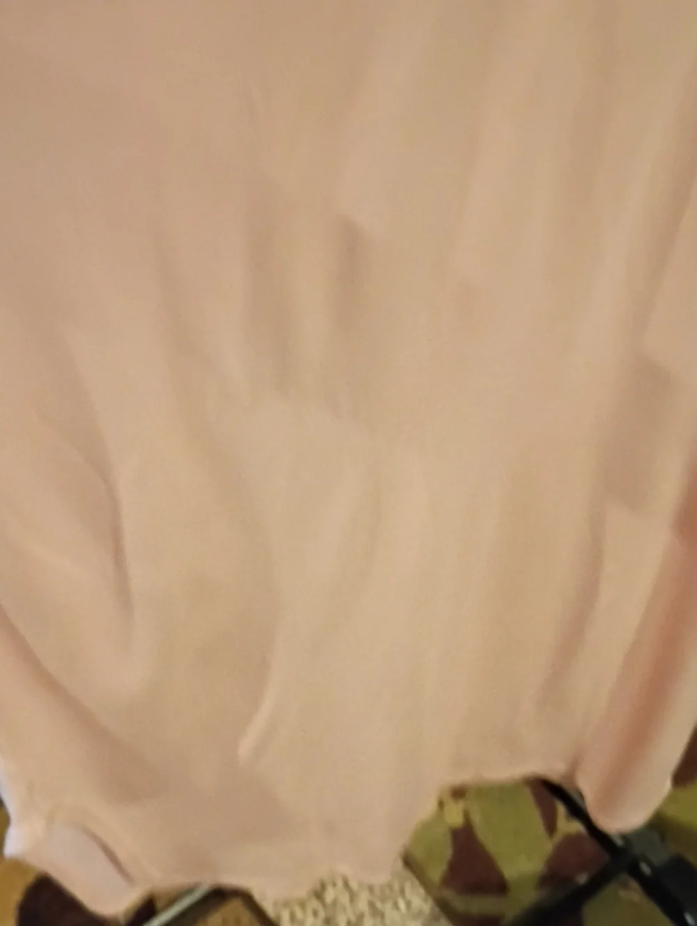 Charter Club Pale Pink Satin-Trim Nightgown w Floral Crocheted Laced Pocket